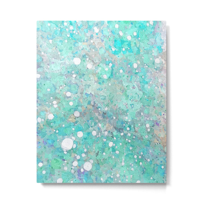 Blue Green Dreamy Marble, Minimal Abstract Pastel Graphic Design Eclectic Bohemian Painting Texture Metal Print Gallery Image 1