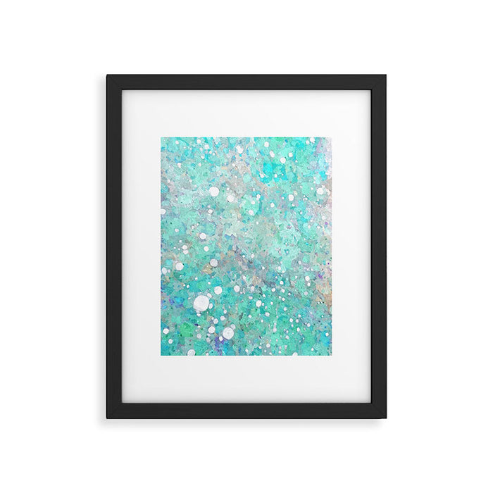 Blue Green Dreamy Marble, Minimal Abstract Pastel Graphic Design Eclectic Bohemian Painting Texture Framed Art Print Gallery Image 1
