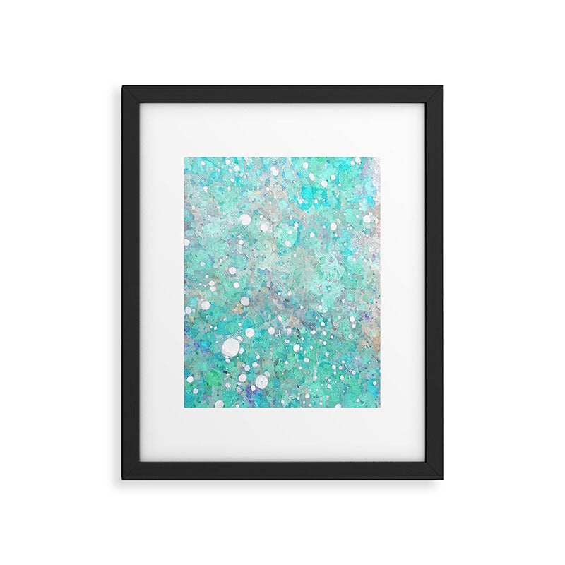 Blue Green Dreamy Marble, Minimal Abstract Pastel Graphic Design Eclectic Bohemian Painting Texture Framed Art Print Gallery Image 6