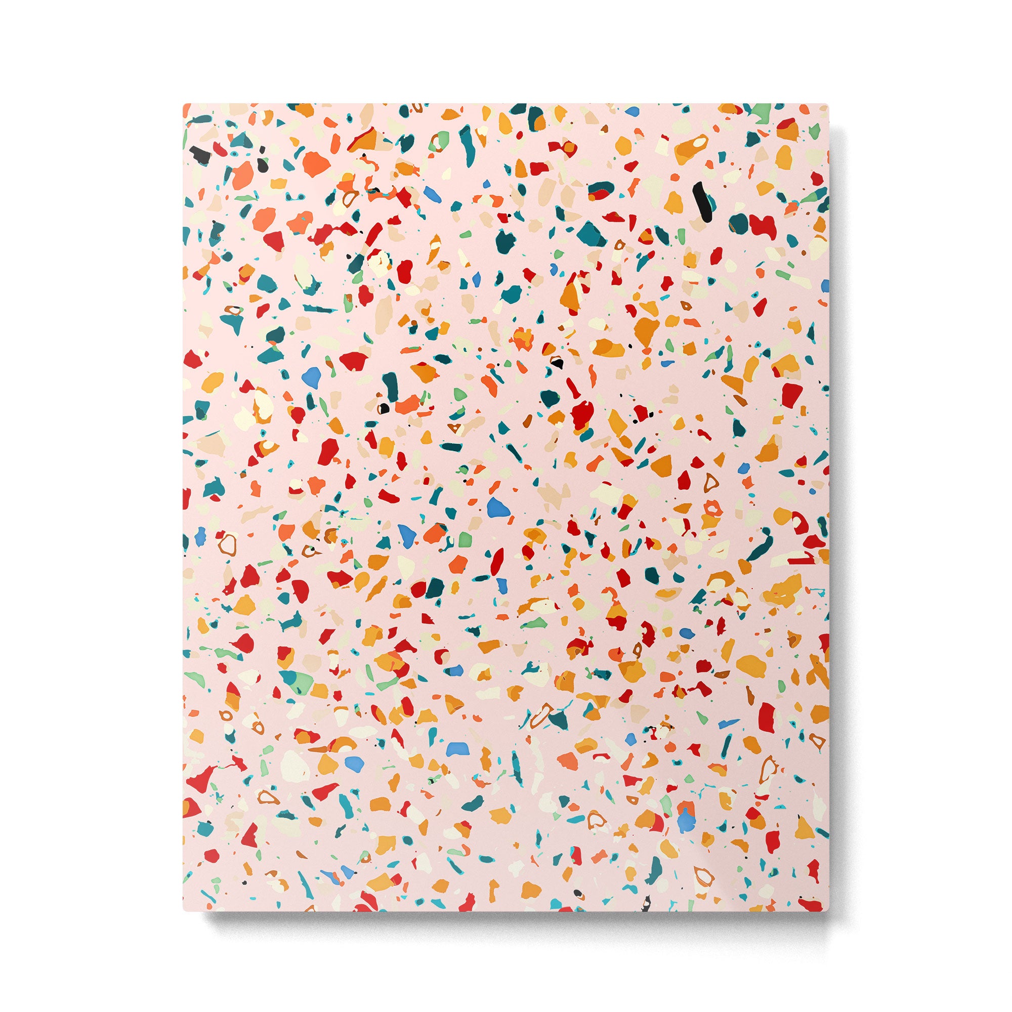 Blush Terrazzo | Pink Eclectic Speckles | Abstract Confetti Painting | Chic Bohemian Illustration Metal Print Gallery Image 4