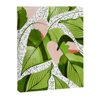 Blushing Leaves Watercolor Painting, Colorful Botanical Illustration, Tropical Modern Bohemian Canvas Print Gallery Image 6