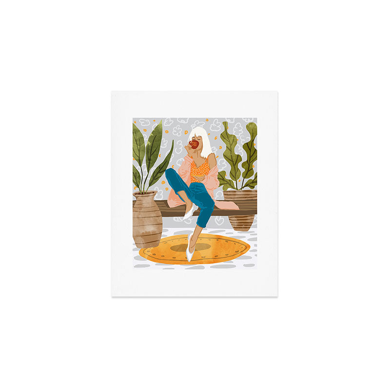 Boss Lady Illustration, Empower Woman Female Feminism, Plant Lady Tea Coffee Painting Art Print Gallery Image 1