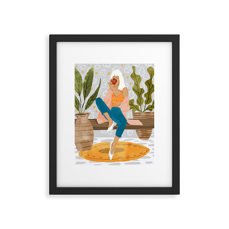 Boss Lady Illustration, Empower Woman Female Feminism, Plant Lady Tea Coffee Painting Framed Art Print Gallery Image 4