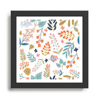 Botanical Harmony | Floral Vintage Plants Colorful Leaves | Autumn Spring Nature Bohemian Chic Framed Art Print Gallery Image 1