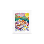 Breakfast Picnic, Food Travel Colorful Tea Party, Toast Pancakes Jam Eggs, Sunny Side Up Bohemian Painting Art Print Gallery Image 1