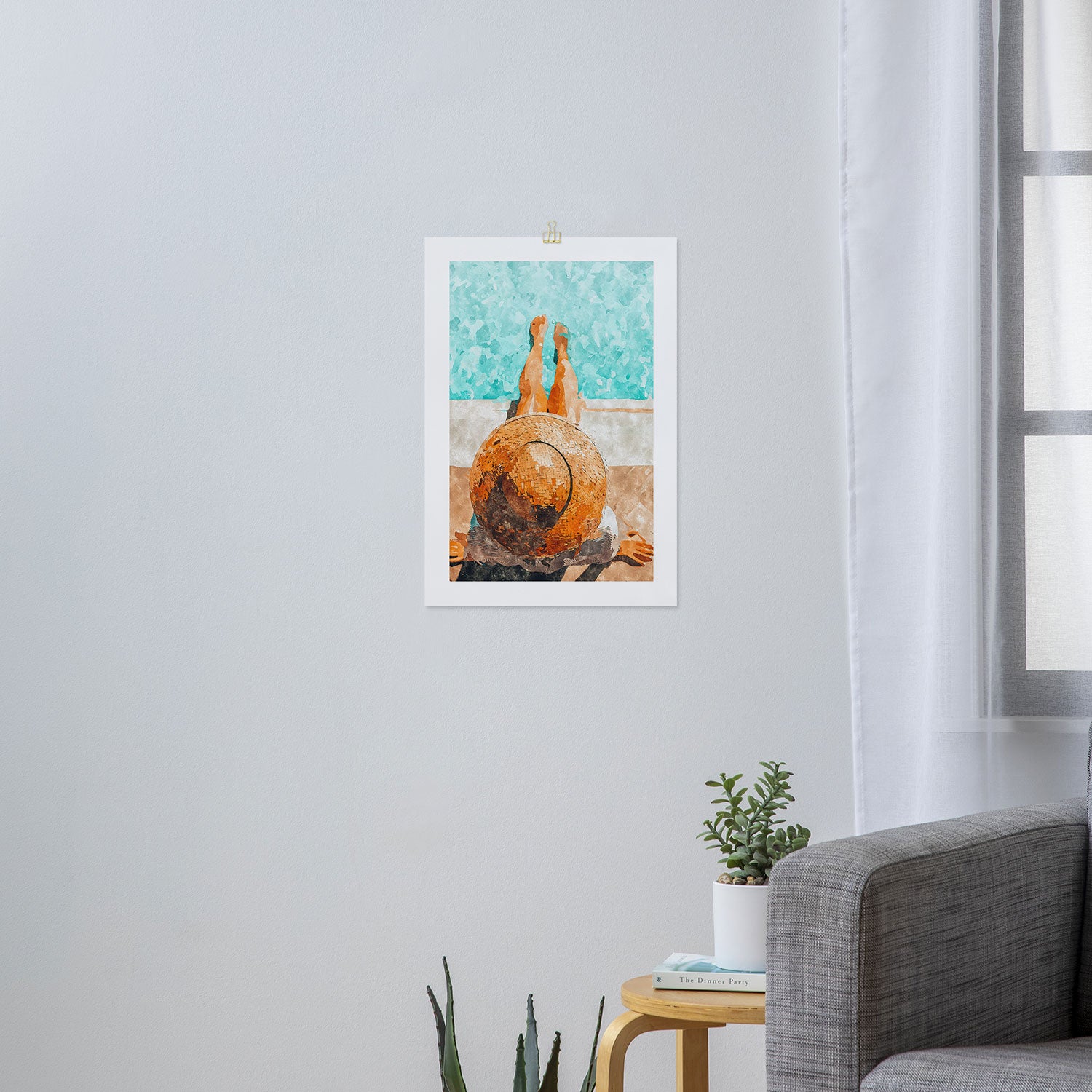 By The Pool All Day, Summer Travel Woman Swimming, Tropical Fashion Bohemian Painting Art Print Gallery Image 3
