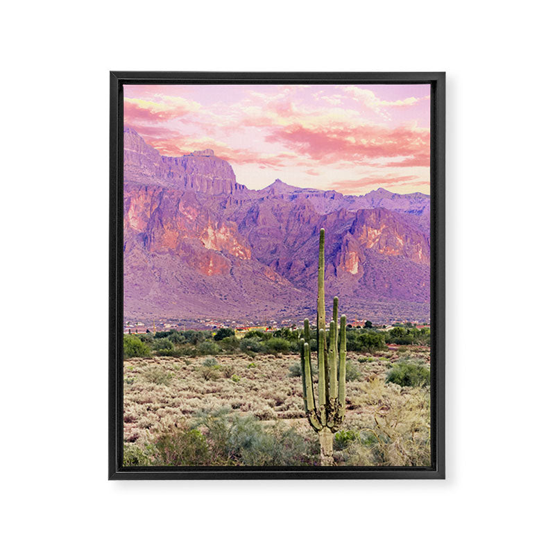 Cactus Sunset #digitalart #nature Framed Canvas Print Gallery Image 6