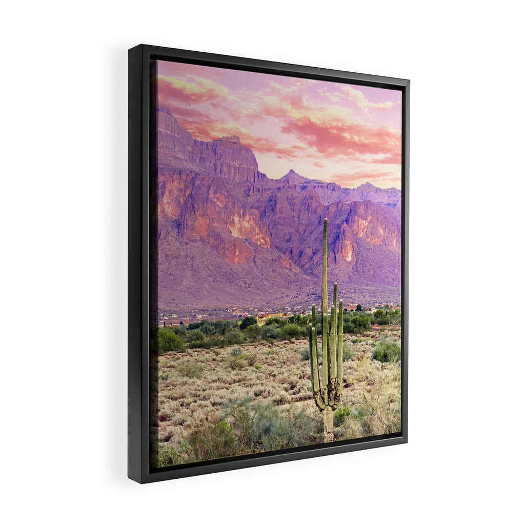 Cactus Sunset #digitalart #nature Framed Canvas Print Gallery Image 2