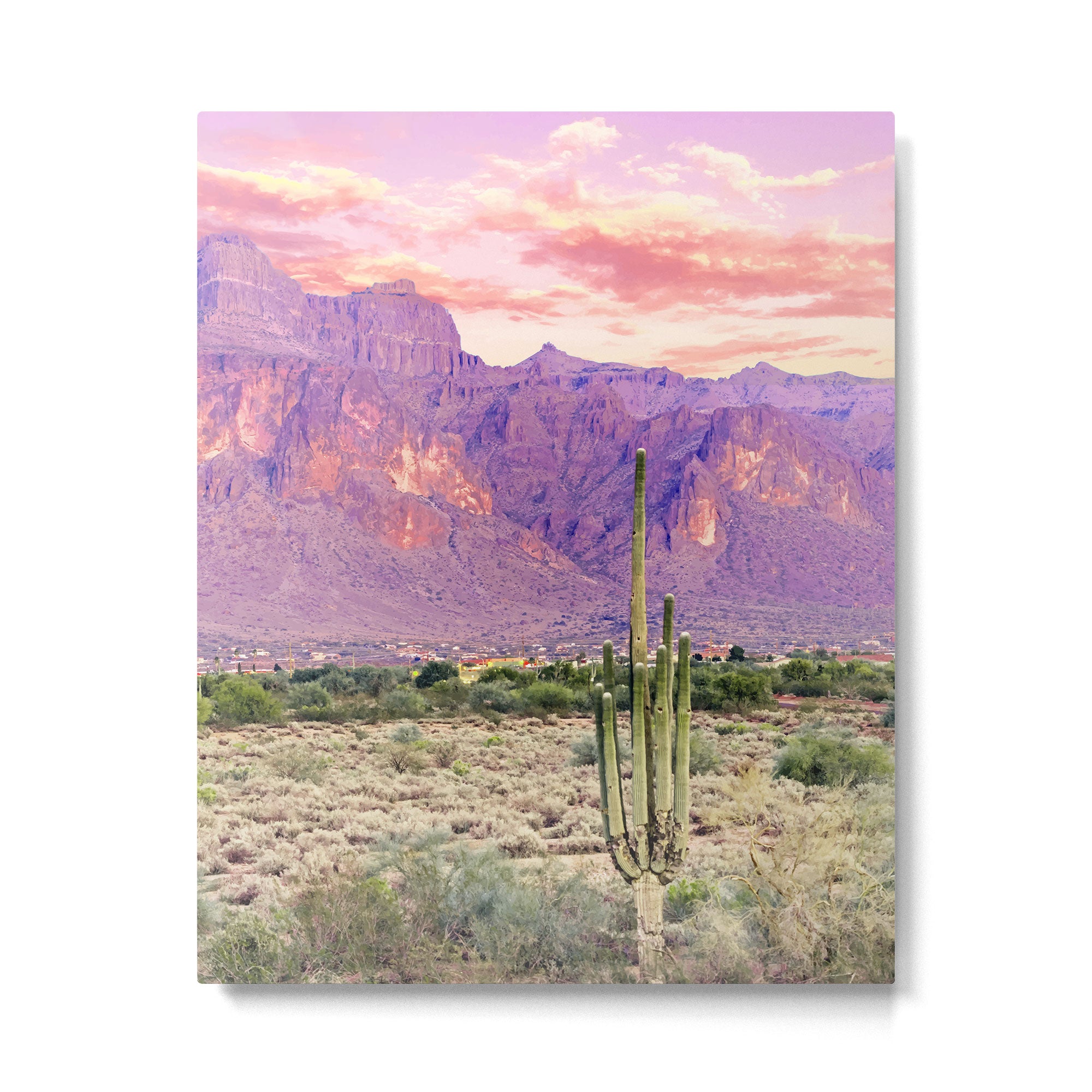 Cactus Sunset #digitalart #nature Metal Print Gallery Image 4