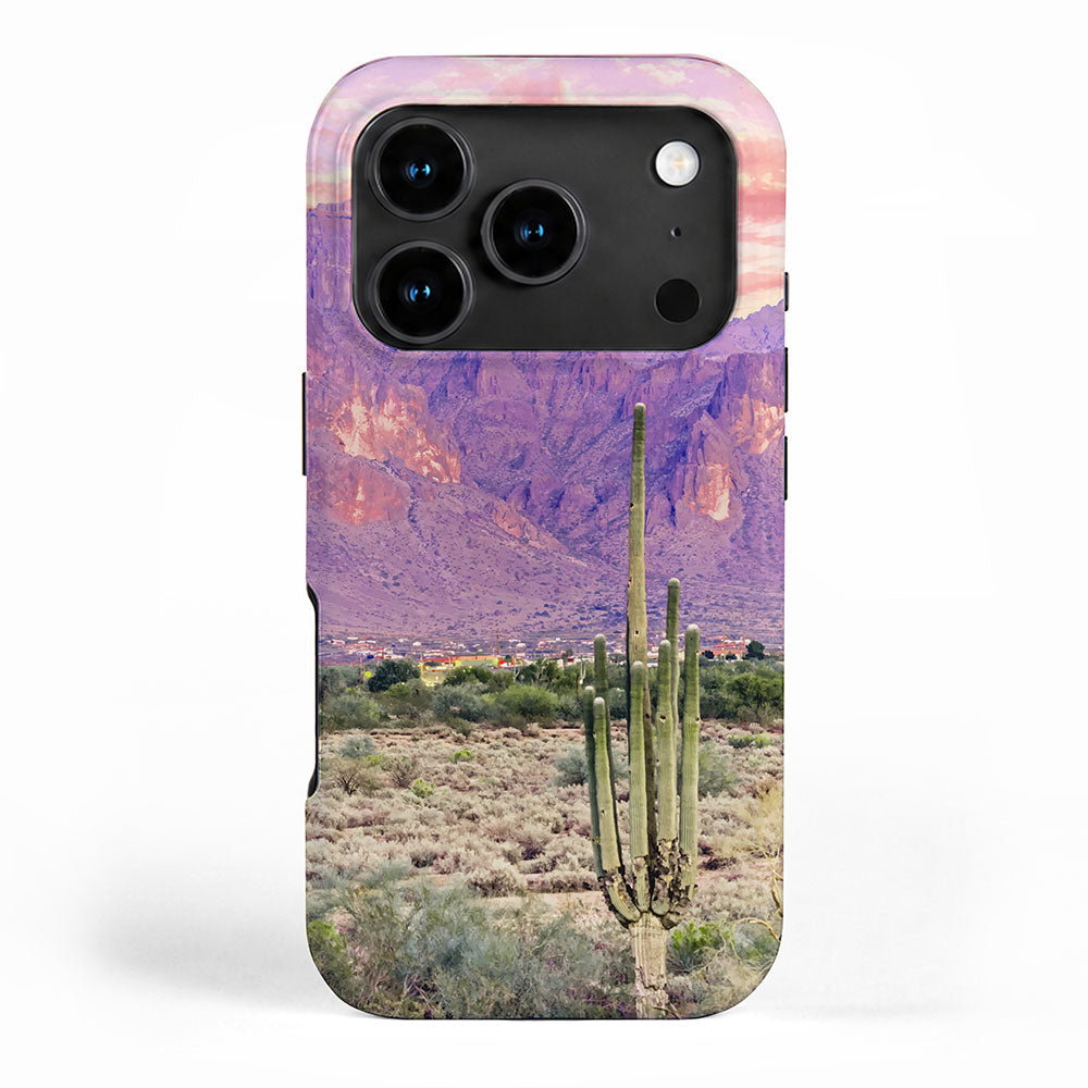 Cactus Sunset #digitalart #nature iPhone Case Gallery Image 1