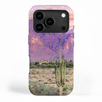 Cactus Sunset #digitalart #nature iPhone Case Gallery Image 1