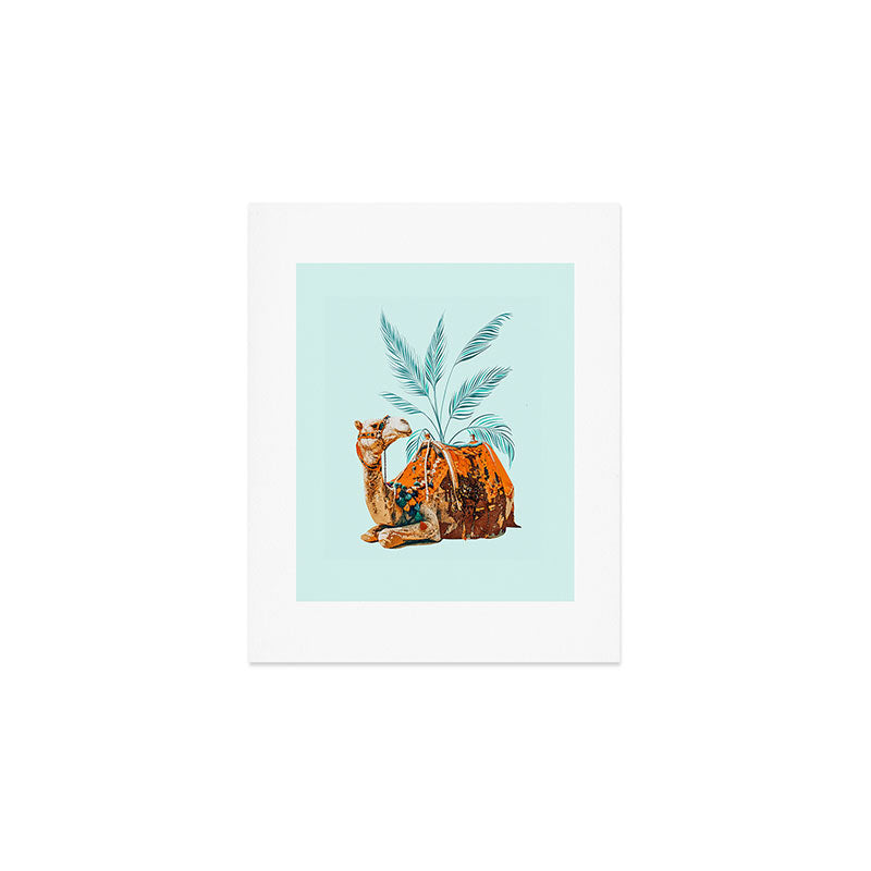 Camel Ride, Modern Bohemian Eclectic Animals, India Culture Travel Palm Desert Painting Art Print Gallery Image 1