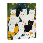 Cats Meetup, Pet Animals Cute Kittens Fall Garden, Halloween Illustration Autumn Quirky Whimsical Painting, Bohemian  Canvas Print Gallery Image 6