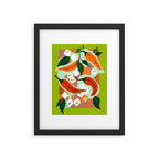 Chilies & Ice Cubes, Plants Botanical Contrast Veggies, Kitchen Cook Food, Spicy Recipe Eclectic Bohemian Painting Framed Art Print Gallery Image 5