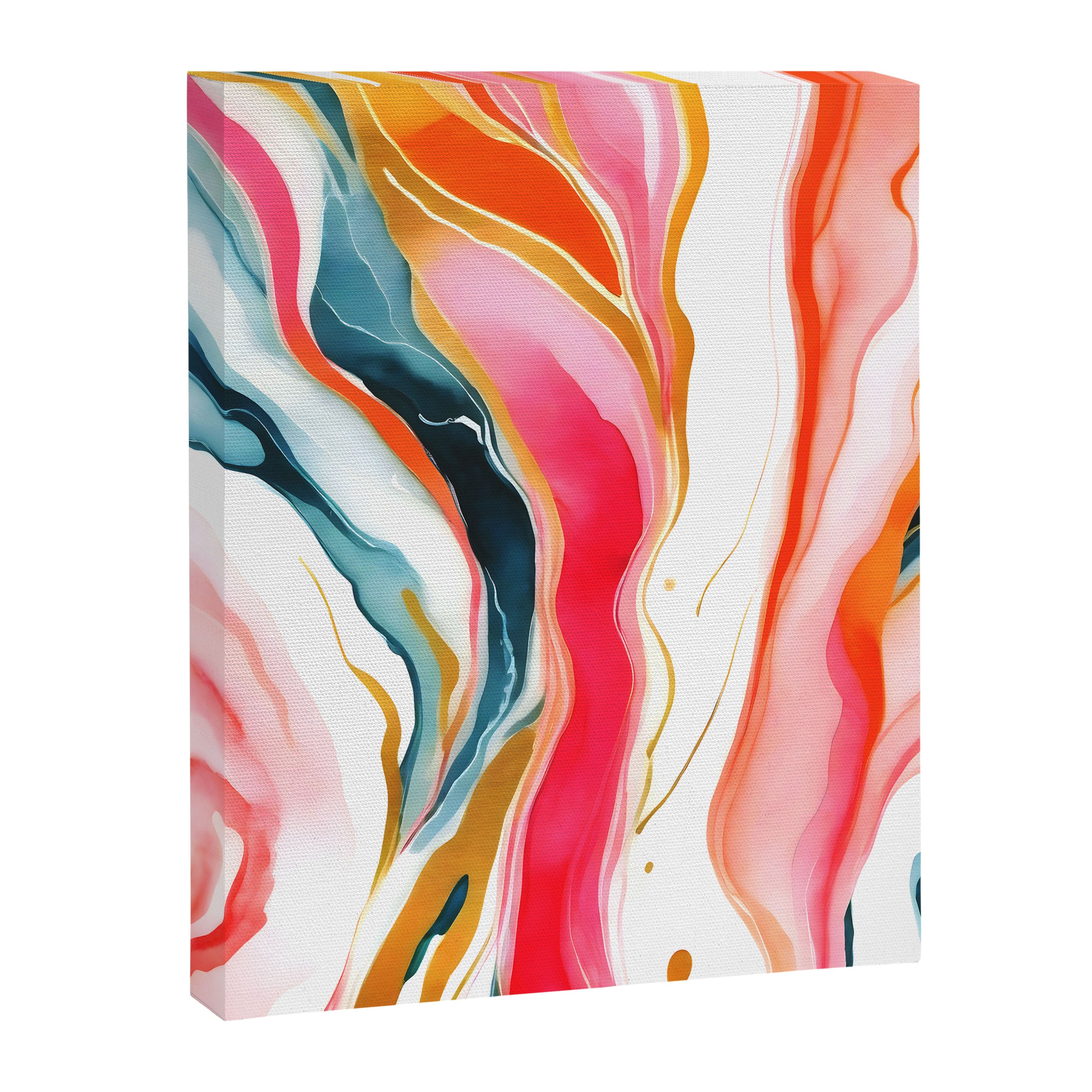 Colorgasmic Marble, Abstract Resin Fluid Painting, Contemporary Eclectic Agate, Bohemian Pink Blue Modern Boho Canvas Print Gallery Image 6