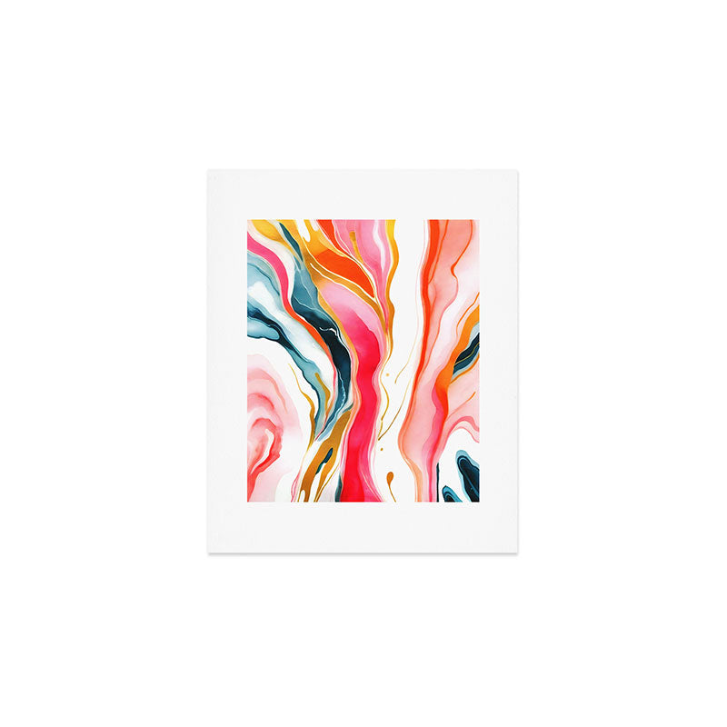 Colorgasmic Marble, Abstract Resin Fluid Painting, Contemporary Eclectic Agate, Bohemian Pink Blue Modern Boho Art Print Gallery Image 1