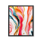 Colorgasmic Marble, Abstract Resin Fluid Painting, Contemporary Eclectic Agate, Bohemian Pink Blue Modern Boho Framed Canvas Print Gallery Image 6
