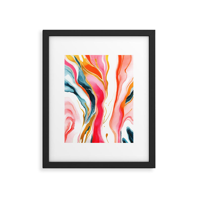 Colorgasmic Marble, Abstract Resin Fluid Painting, Contemporary Eclectic Agate, Bohemian Pink Blue Modern Boho Framed Art Print Gallery Image 5