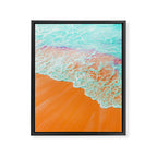 Coral Shore, Ocean Beach Photography, Summer Sea Sand Waves Framed Canvas Print Gallery Image 6