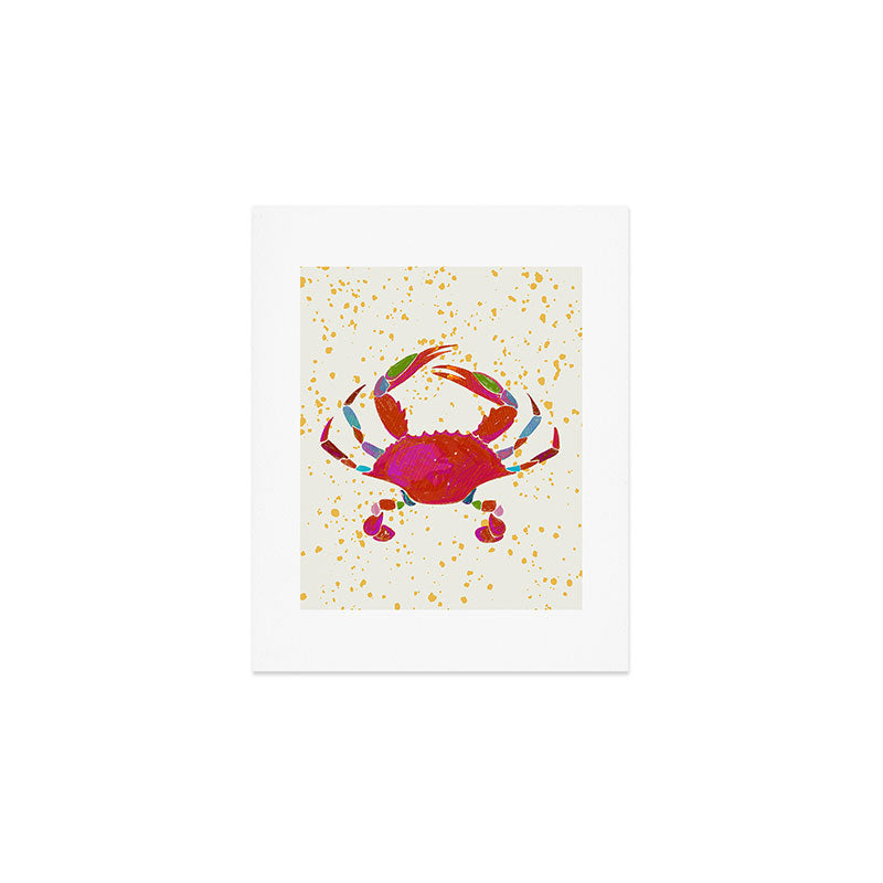 Crab By The Golden Tide Art Print Gallery Image 1