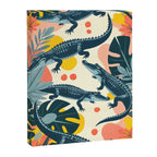 Crocs_Crocodiles Wildlife Animals_Whimsical Quirky Illustration_Bohemian Tropical Pastel Painting Canvas Print Gallery Image 6