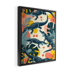 Crocs_Crocodiles Wildlife Animals_Whimsical Quirky Illustration_Bohemian Tropical Pastel Painting Framed Canvas Print Gallery Image 2