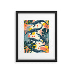Crocs_Crocodiles Wildlife Animals_Whimsical Quirky Illustration_Bohemian Tropical Pastel Painting Framed Art Print Gallery Image 5