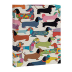 Dachshunds, Dog Pet Animals Eclectic, Contemporary Bohemian Illustration Toy Dogs Pastel Boho Modern Abstract Canvas Print Gallery Image 6