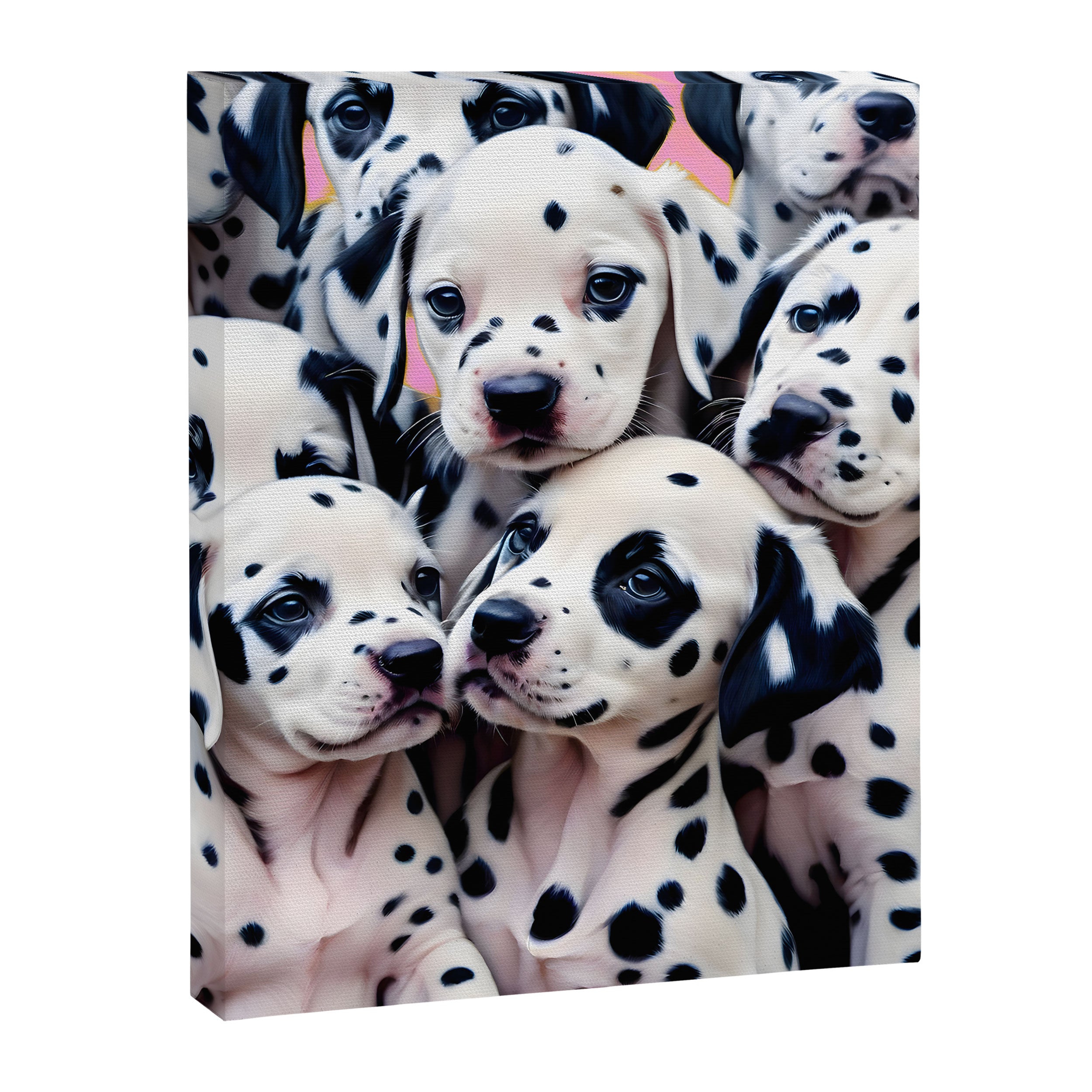 Dalmatian Love, Cute Puppies Dogs Pets, Animals Domestic Photography Siblings, Adorable Family Polka Dots Spotted  Canvas Print Gallery Image 6