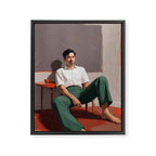 Dolce Far Niente, The sweetness of doing nothing, man sitting idle living in the moment, slow living calm peace of mind, positivity mindset slow down Framed Canvas Print Gallery Image 8