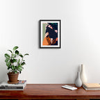 Don't Be Shy, Bohemian Woman Fashion Illustration, Eclectic Tropical Banana Leaves Feminism Framed Art Print Gallery Image 2