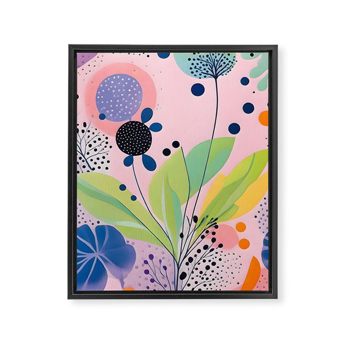 Dream Botanicals, Plants Nature Vintage Illustrations, Eclectic Garden Bohemian Painting, Floral Spring Summer Blossom Blush Framed Canvas Print Gallery Image 1