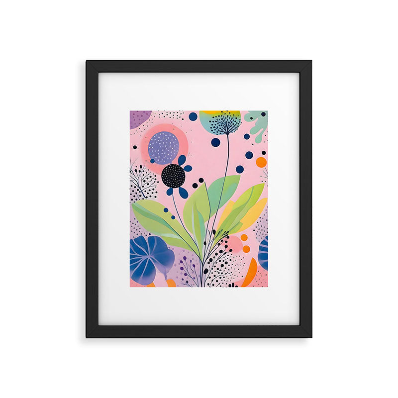 Dream Botanicals, Plants Nature Vintage Illustrations, Eclectic Garden Bohemian Painting, Floral Spring Summer Blossom Blush Framed Art Print Gallery Image 5