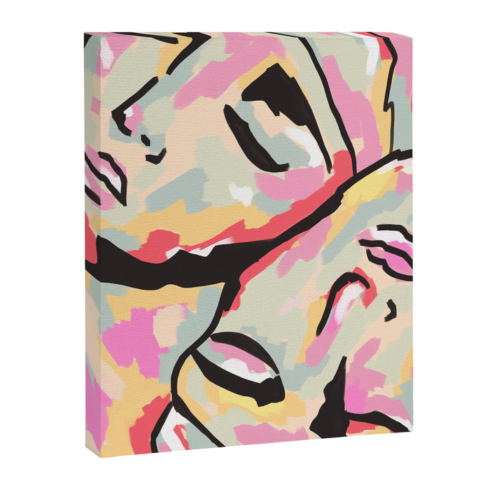 Emotional Orientation, Abstract Face Line Art Drawing Sketch, Mental Wellness Eclectic Painting, Bohemian Positivity Good Vibes Growth Peace Canvas Print Gallery Image 1
