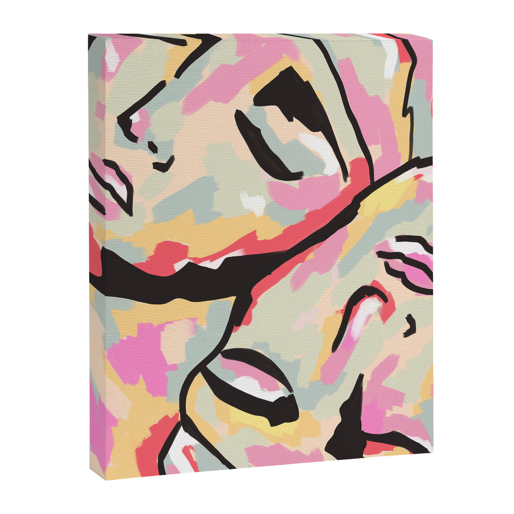 Emotional Orientation, Abstract Face Line Art Drawing Sketch, Mental Wellness Eclectic Painting, Bohemian Positivity Good Vibes Growth Peace Canvas Print Gallery Image 6