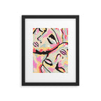 Emotional Orientation, Abstract Face Line Art Drawing Sketch, Mental Wellness Eclectic Painting, Bohemian Positivity Good Vibes Growth Peace Framed Art Print Gallery Image 5