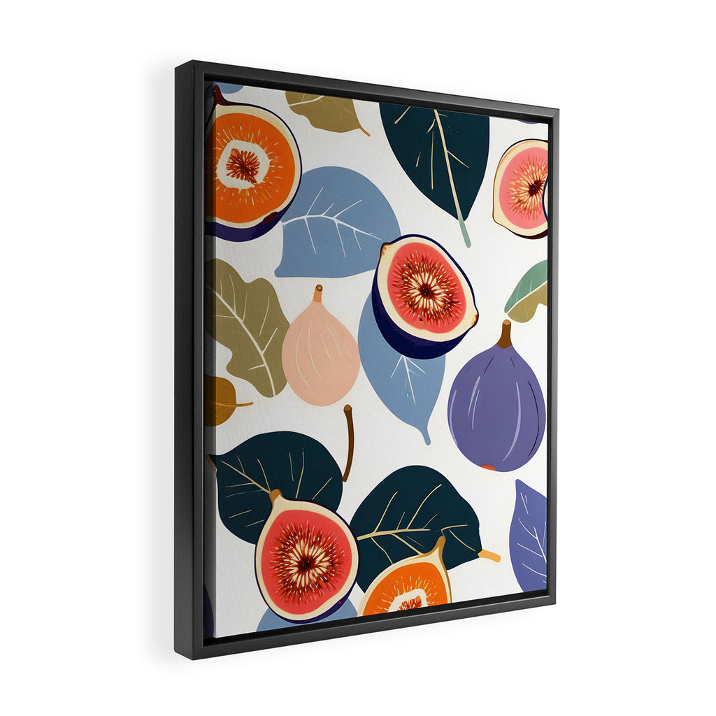 Fig Bohème, Botanical Fruits Food Nature, Vintage Plants Free-style Illustration Jungle, Garden Forest Summer Juicy Bohemian Sweetness Framed Canvas Print Gallery Image 2