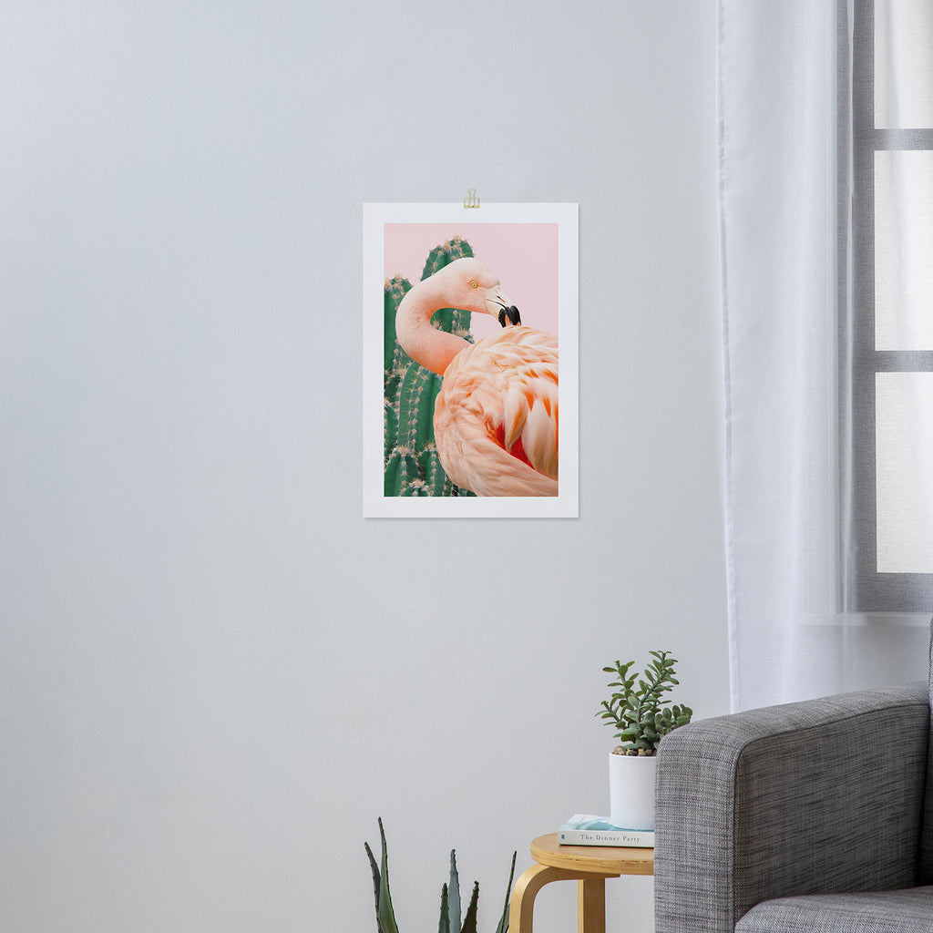 Flamingo & Cactus #society6 #decor #buyart Art Print Gallery Image 3