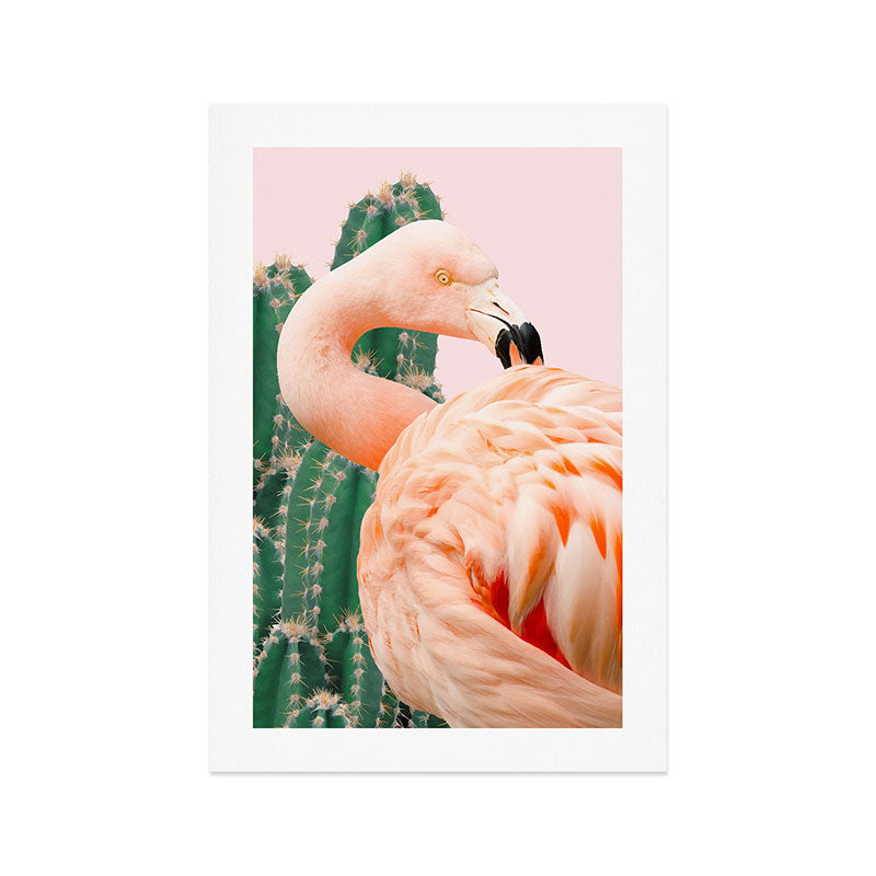 Flamingo & Cactus #society6 #decor #buyart Art Print Gallery Image 1