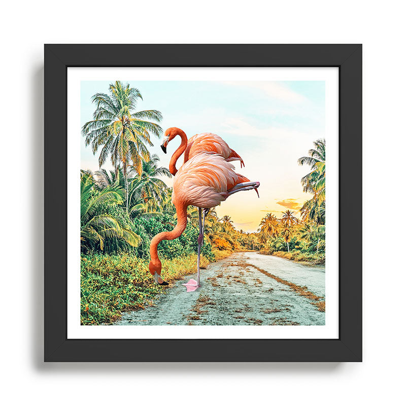 Flamingo Vacay #photography #surrealism Framed Art Print Gallery Image 1