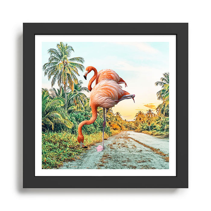 Flamingo Vacay #photography #surrealism Framed Art Print Gallery Image 1