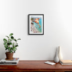 Flamingos on the Beach, Wildlife Surrealism Birds, Nature Flamingo Fantasy Beach Summer Photography Framed Art Print Gallery Image 2