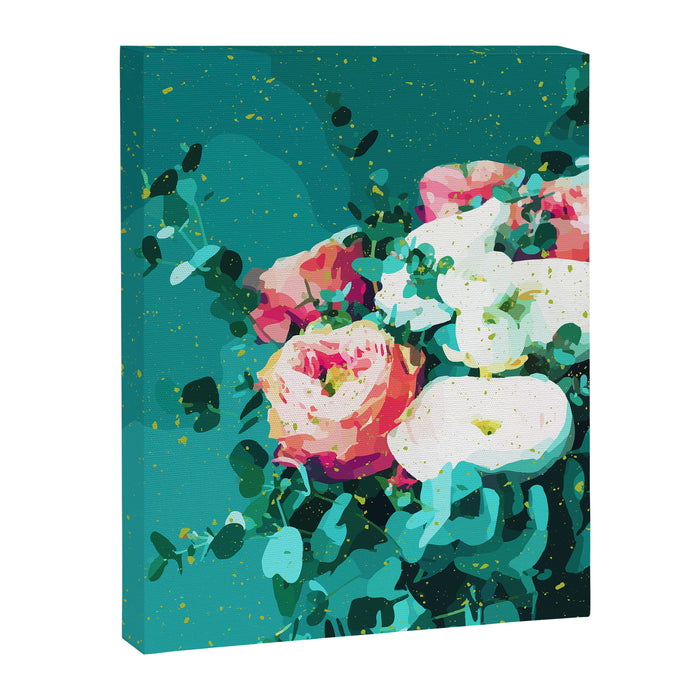 Floral & Confetti #digitalart #floral Canvas Print Gallery Image 1