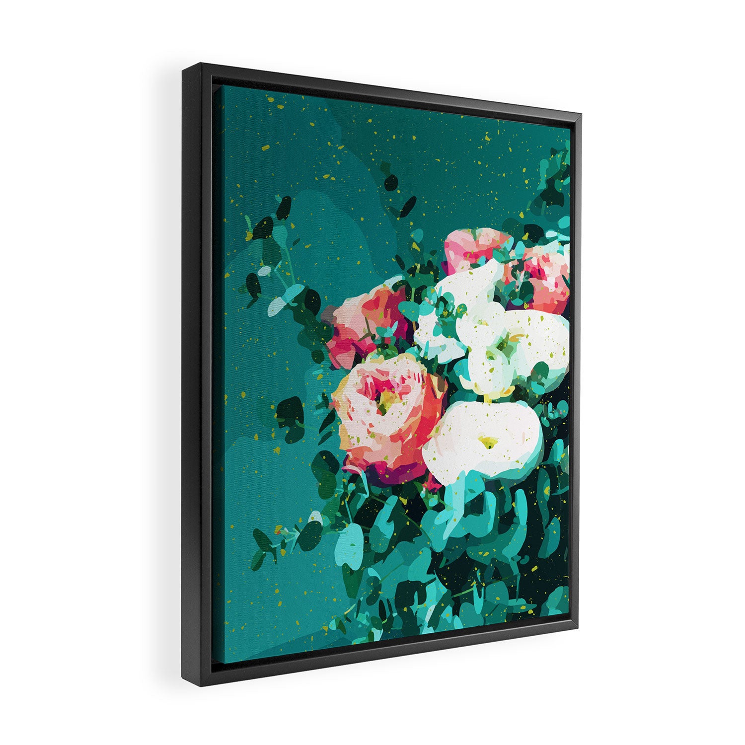 Floral & Confetti #digitalart #floral Framed Canvas Print Gallery Image 2