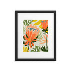 Flowers & Rain, Summer Floral Nature Botanical Painting, Modern Colorful Bohemian Illustration Framed Art Print Gallery Image 5