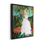 Forest Bride | Jungle Wedding Painting | Travel Solo | Blonde Woman Dancing Joy Framed Canvas Print Gallery Image 2