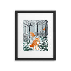 Fox Snow Walk, Animals Wildlife Winter, New Years Christmas Forest Wildlife Painting Framed Art Print Gallery Image 5