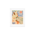 Free Spirit, Wild Bohemian Hippie Brown Woman, Fashion Eclectic Contemporary Boho Spring, Sunny Day Travel Style Pastel Painting Art Print Gallery Image 1