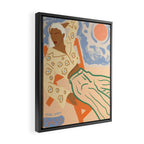 Free Spirit, Wild Bohemian Hippie Brown Woman, Fashion Eclectic Contemporary Boho Spring, Sunny Day Travel Style Pastel Painting Framed Canvas Print Gallery Image 2