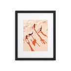 Free Spirits, Children Wild Child Parenthood, Kids Freedom Human Rights Equality, Eclectic Beach Ocean Play Shadows Light Sand Concept Painting Framed Art Print Gallery Image 5
